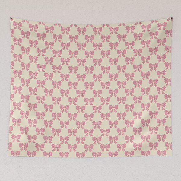 Item preview, Small Sweet Coquette Bow Toile Pink Cream Pattern designed and sold by DColourMuse.