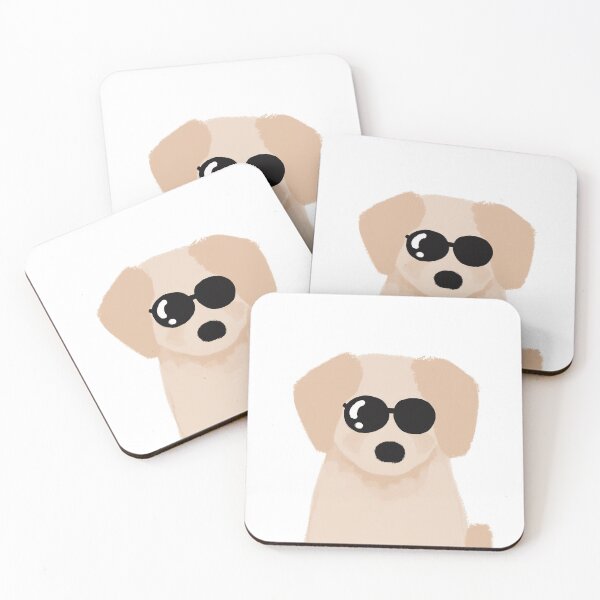 Item preview, Funny dog Golden Retriever wearing glasses designed and sold by Malvamalu.
