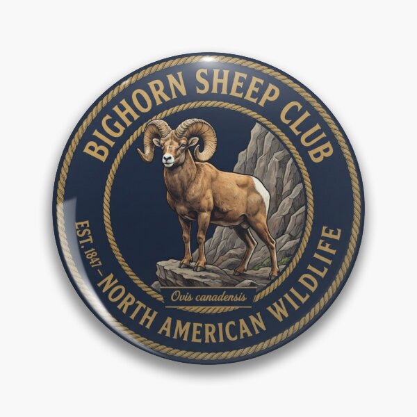 Item preview, Bighorn Sheep Club Vintage Badge North American Wildlife designed and sold by CalmCapy Co.