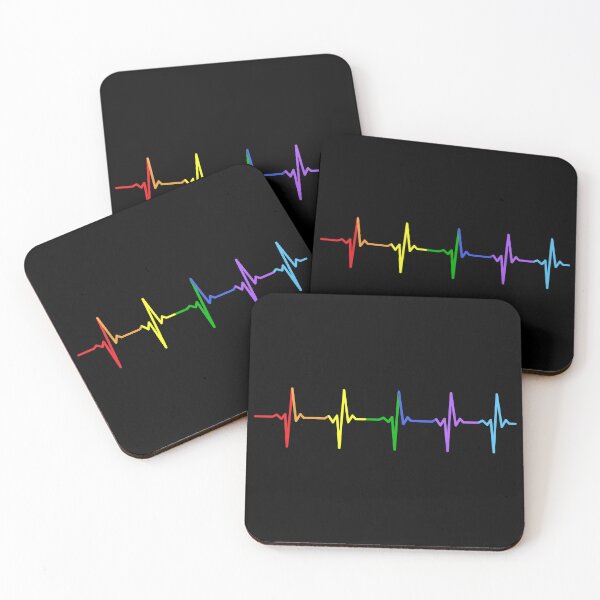 Item preview, Rainbow Heartbeat EKG Art designed and sold by GiaoCalonas.
