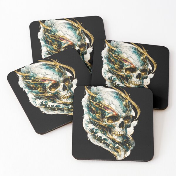 Item preview, Luxury Abstract Skull | Marble & Gold Gothic Illustration designed and sold by Origamoart.