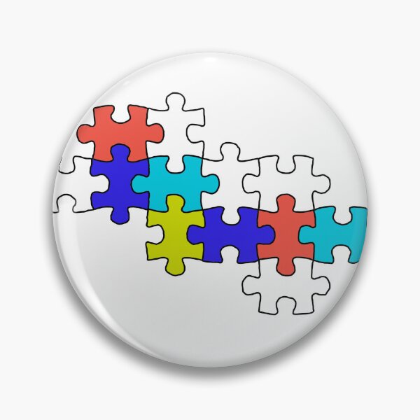 Item preview, Colorful jigsaw puzzle pieces border pattern  designed and sold by SaraPixels.