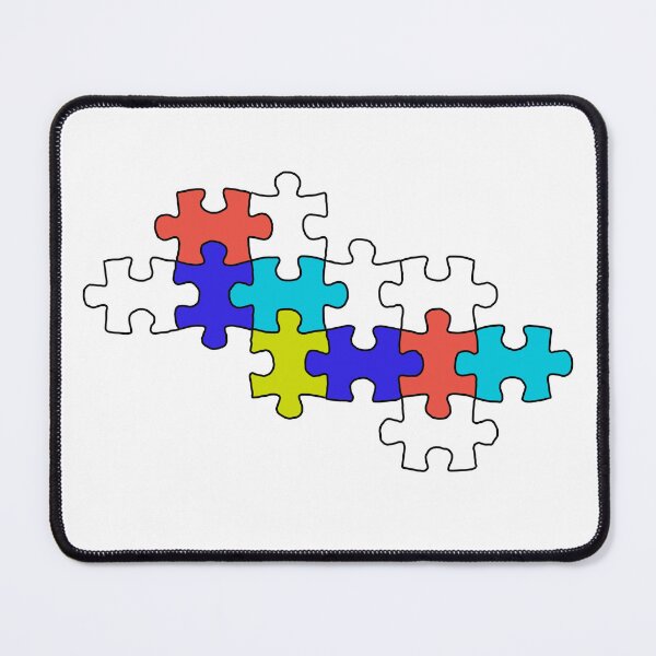 Item preview, Colorful jigsaw puzzle pieces border pattern designed and sold by SaraPixels.
