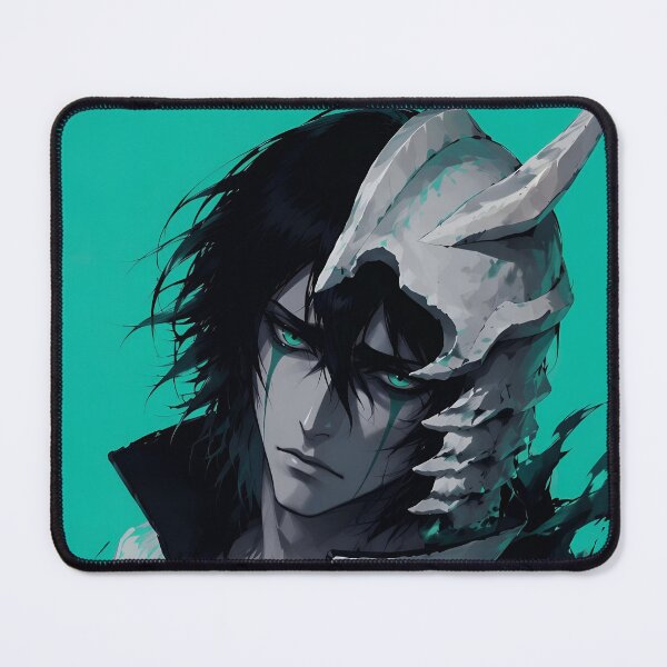 Item preview, Ulquiorra | Dark Hollow Mask Anime Warrior | Gothic Fantasy Demon Portrait | Emerald Eyes Manga Inspired Digital Art designed and sold by Dyan4.