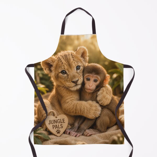 Item preview, Cute Jungle Pals Lion Cub Monkey Hugging FriendsCopy of One Of Us Cat and Dogs Pet Family Inclusion designed and sold by BagFactoryUK.