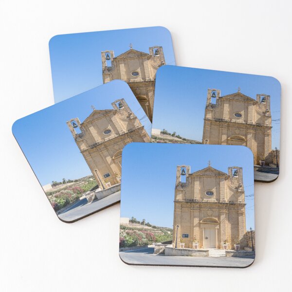 Item preview, Historic Stone Chapel With Bell Towers And Mediterranean Blue Sky Over Quiet Country Road designed and sold by Nmallia.