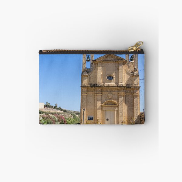 Item preview, Historic Stone Chapel With Bell Towers And Mediterranean Blue Sky Over Quiet Country Road designed and sold by Nmallia.