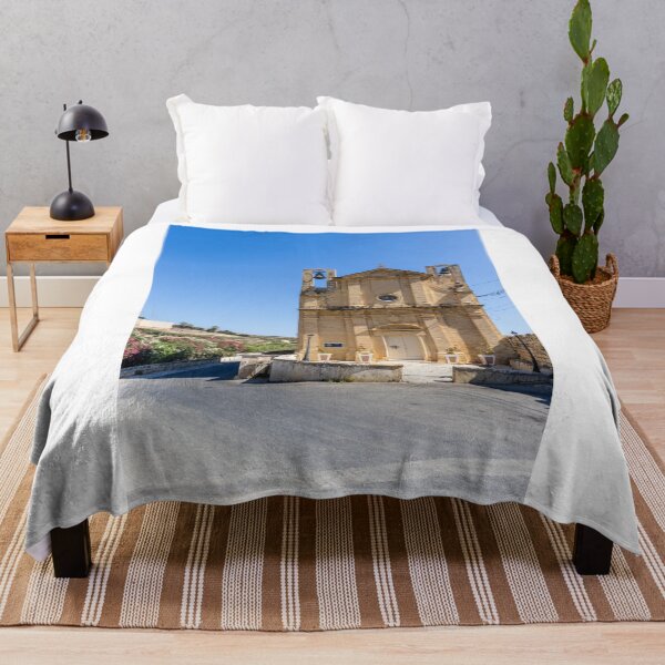 Item preview, Historic Stone Chapel With Bell Towers And Mediterranean Blue Sky Over Quiet Country Road designed and sold by Nmallia.