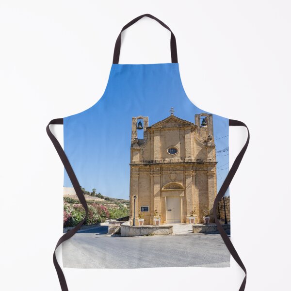 Item preview, Historic Stone Chapel With Bell Towers And Mediterranean Blue Sky Over Quiet Country Road designed and sold by Nmallia.