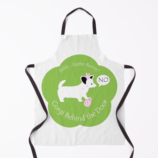 Item preview, Funny Corgi Easter Bunny Behind the Door Green Base designed and sold by Na7nasColorShop.