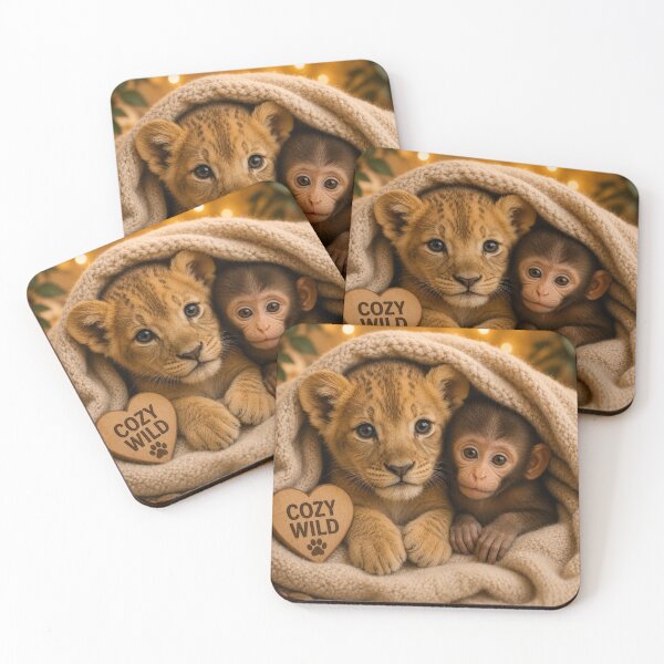 Item preview, Cozy Wild Baby Lion Cub Monkey Snuggle Friends designed and sold by BagFactoryUK.
