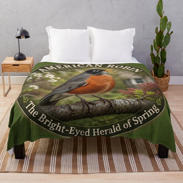Item preview, American robin – The Bright eyed herald of Spring designed and sold by The Digital Compass.