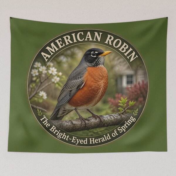 Item preview, American robin     – The Bright eyed herald of Spring designed and sold by The Digital Compass.