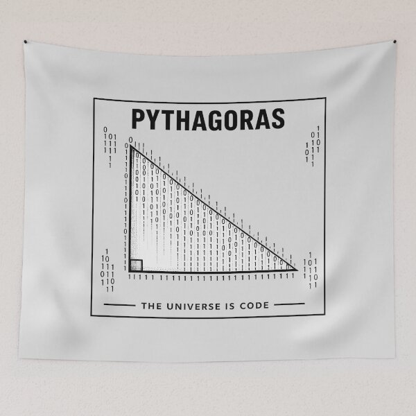Item preview, The Universe is Code Cyberpunk Pythagoras Binary Triangle designed and sold by MeaningIsUse.
