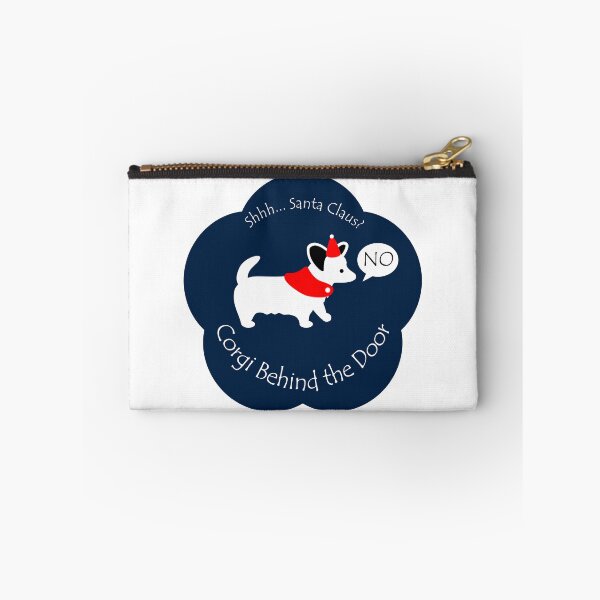 Item preview, Funny Corgi Santa Claus Behind the Door Midnight Blue Base designed and sold by Na7nasColorShop.
