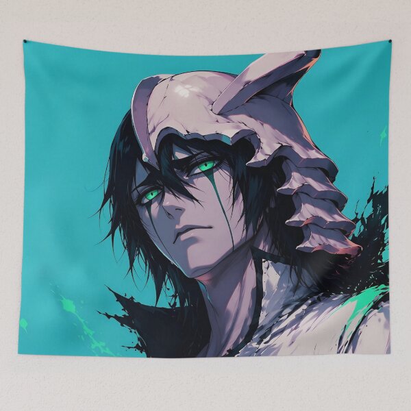 Item preview, Ulquiorra | Horned Skull Mask Anime Warrior | Dark Fantasy Gothic Portrait | Emerald Eyes Manga Inspired Digital Art designed and sold by Dyan4.