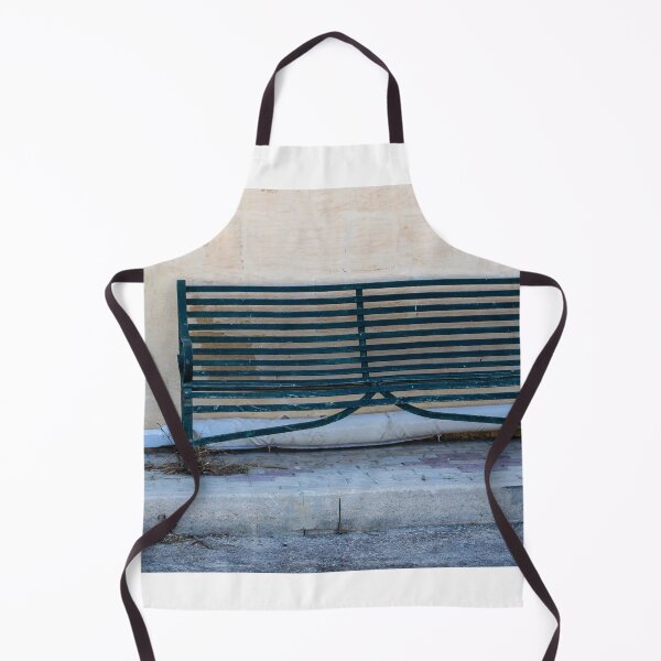 Item preview, Weathered Green Bench Against Aged Wall On Quiet Urban Sidewalk designed and sold by Nmallia.