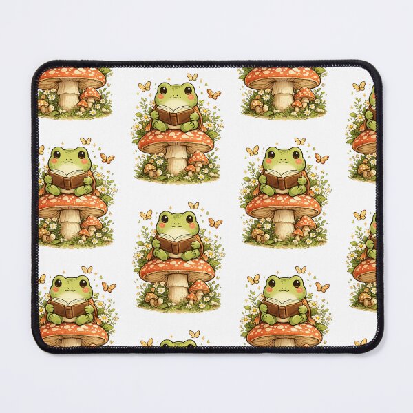 Item preview, Cute Frog Reading Book on Mushroom designed and sold by Bloomelle Studio.
