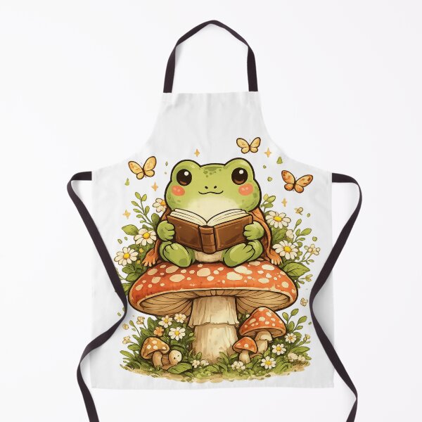 Item preview, Cute Frog Reading Book on Mushroom designed and sold by Bloomelle Studio.