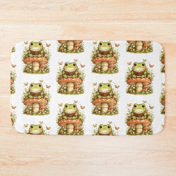 Item preview, Cute Frog Reading Book on Mushroom designed and sold by Bloomelle Studio.