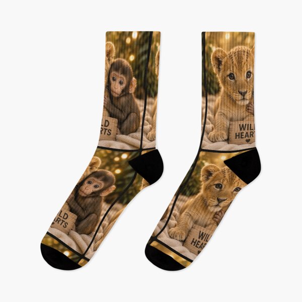 Item preview, Cute Lion Cub and Monkey Wild Hearts Friends designed and sold by BagFactoryUK.