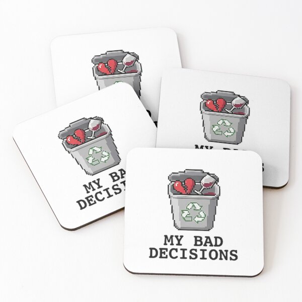 Item preview, My Bad Decisions Funny Trash Can designed and sold by Lovely Elen.