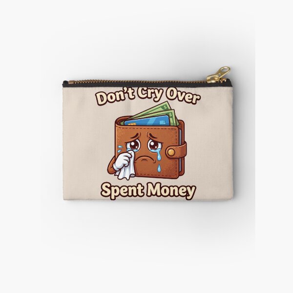 Item preview, Don't Cry Over Spent Money Funny Wallet Parody Quote 2 designed and sold by WordPlayStudio.