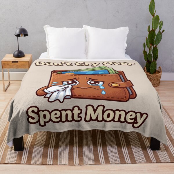 Item preview, Don't Cry Over Spent Money Funny Wallet Parody Quote 2 designed and sold by WordPlayStudio.