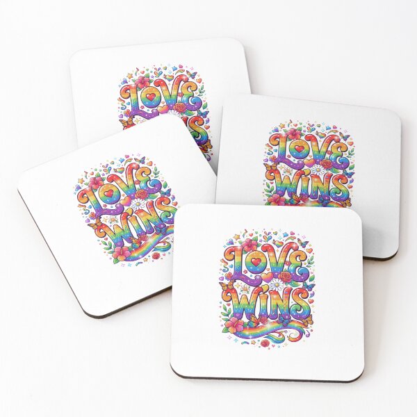 Item preview, Love Wins - Rainbow Pride Floral Typography designed and sold by DesignsCreative.