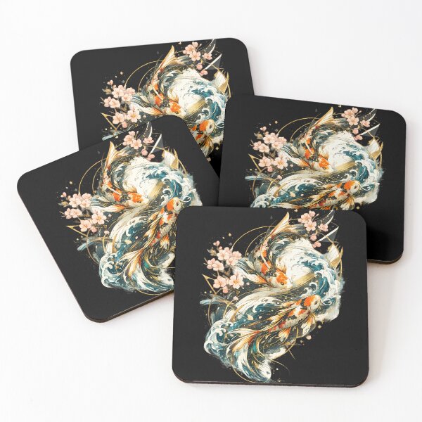Item preview, Elegant Japanese Koi Fish | Sakura Waves | Luxury Oriental Art designed and sold by Origamoart.
