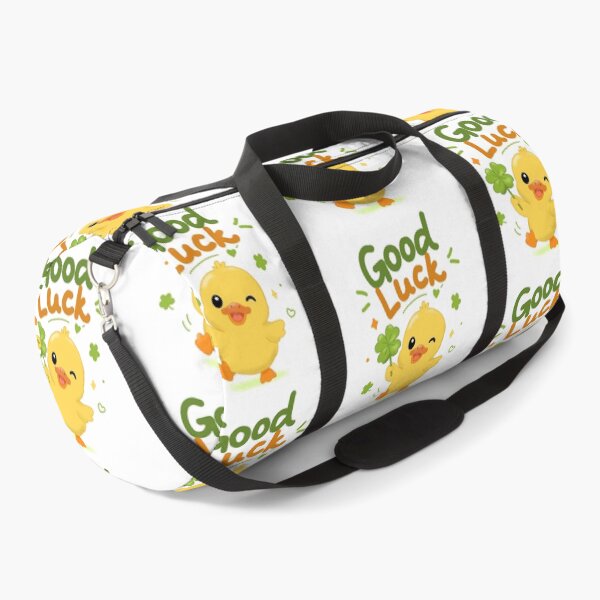 Item preview, Good Luck Duck -Cute Yellow Duck With Four Leaf Clover Illustration designed and sold by FennyWijayaMomo.