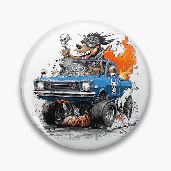 Item preview, Kustom Kulture Cartoon Rat Rod Monster Truck Sticker designed and sold by sunnthreads.