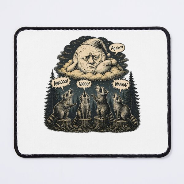 Item preview, National Moon Day Raccoon Moon Choir Funny Howling Night T-Shirt designed and sold by WonderMugStudio.
