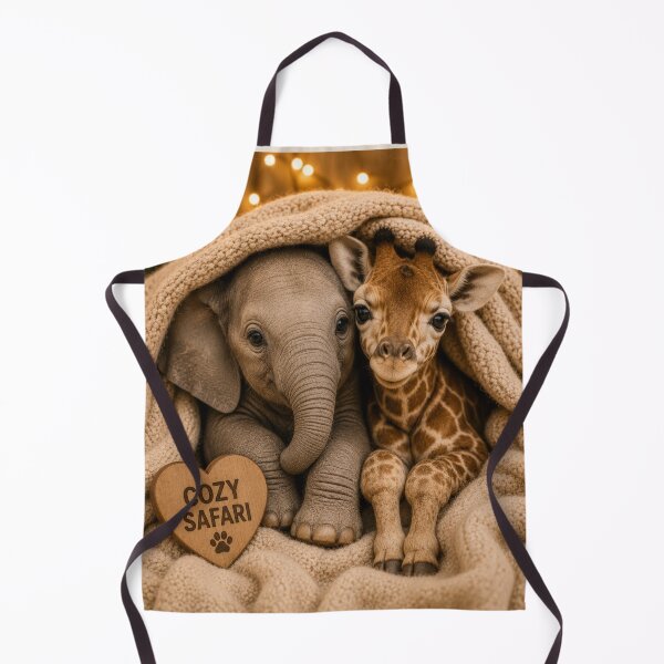 Item preview, Cozy Safari Baby Elephant Giraffe Cute Animals designed and sold by BagFactoryUK.