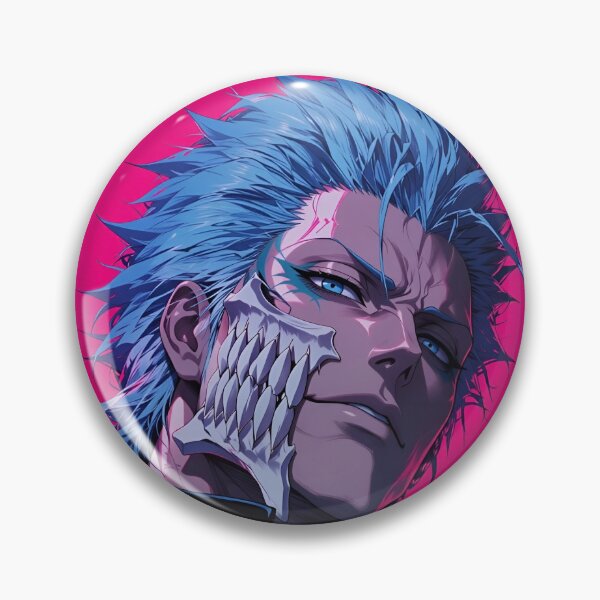 Item preview, Grimmjow | Blue-Haired Skull Mask Warrior | Neon Dark Fantasy Anime Portrait | Cyber Gothic Manga Inspired Digital Art designed and sold by Dyan4.