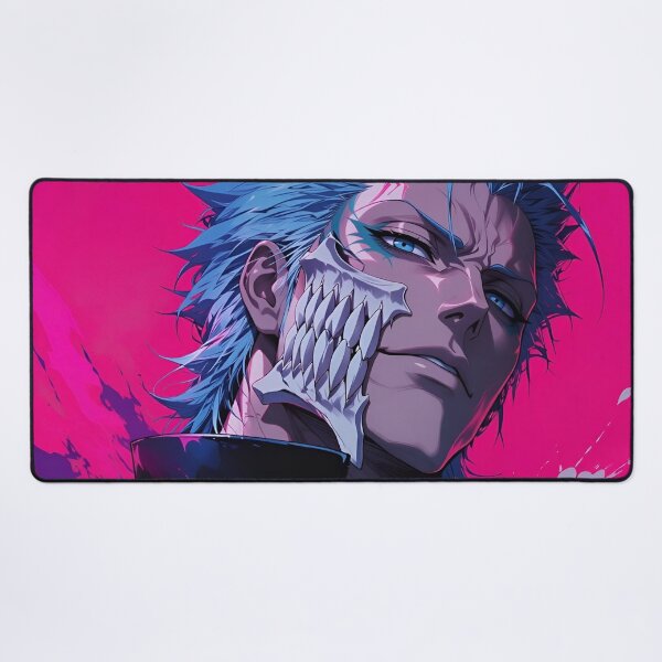 Item preview, Grimmjow | Blue-Haired Skull Mask Warrior | Neon Dark Fantasy Anime Portrait | Cyber Gothic Manga Inspired Digital Art designed and sold by Dyan4.