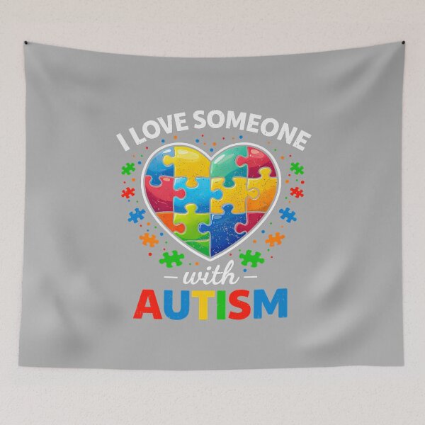 Item preview, I Love Someone with Autism Awareness Teacher Mom Dad Family designed and sold by ArleneRowe.