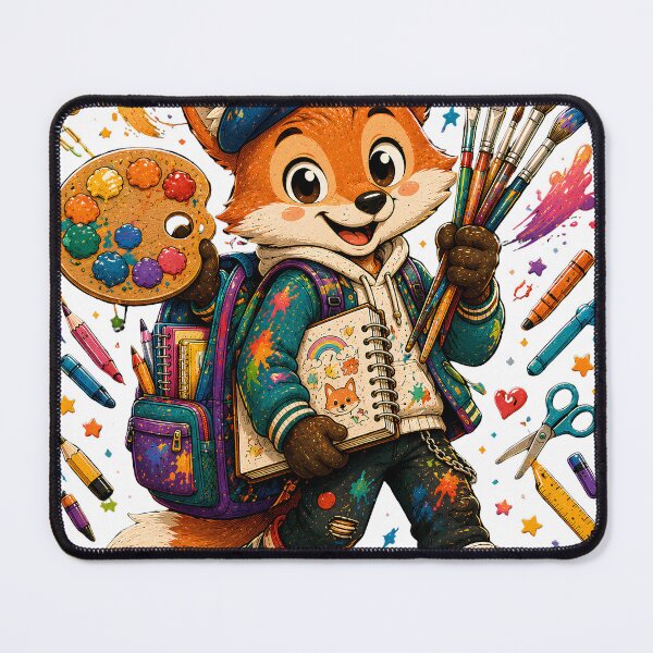 Item preview, Art Back to School T-Shirt, Cute Fox Artist Gift, Painting Student Graphic Tee, Creative Classroom Shirt, Kids Art Lover Apparel designed and sold by Velnoxar.