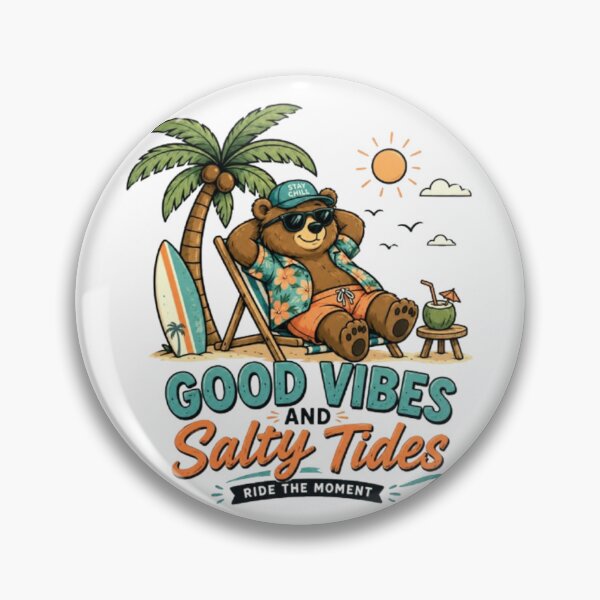 Item preview, Good Vibes and Salty Tides – Chill Bear Art designed and sold by Dogandesighn.