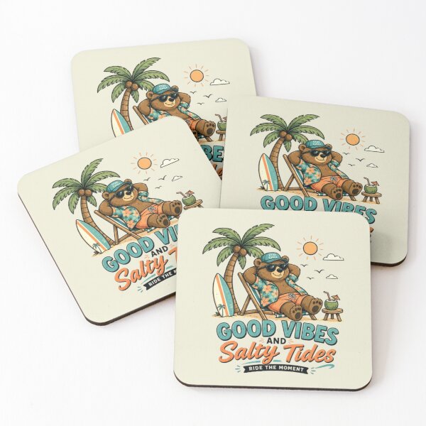 Item preview, Good Vibes and Salty Tides – Chill Bear Art designed and sold by Dogandesighn.