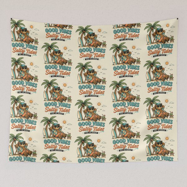 Item preview, Good Vibes and Salty Tides – Chill Bear Art designed and sold by Dogandesighn.