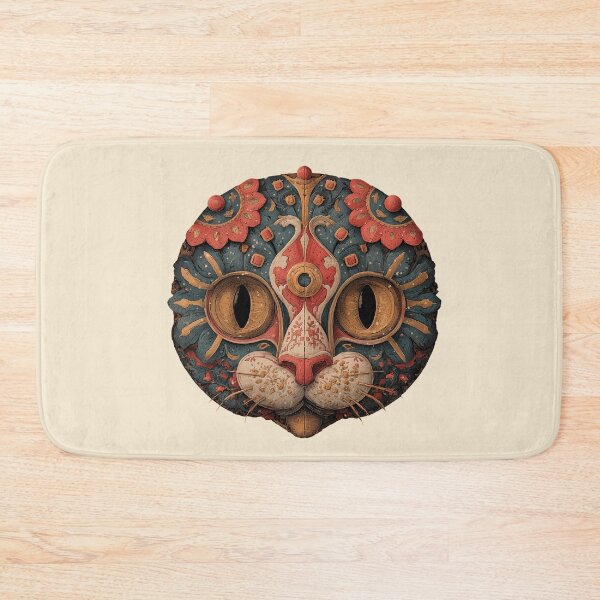 Item preview, Intricate Ornate Wood Carved Feline Mask designed and sold by colorful-white.