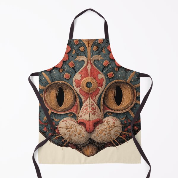 Item preview, Intricate Ornate Wood Carved Feline Mask designed and sold by colorful-white.