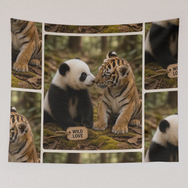 Item preview, Baby Panda Tiger Wild Love Cute Animals designed and sold by BagFactoryUK.