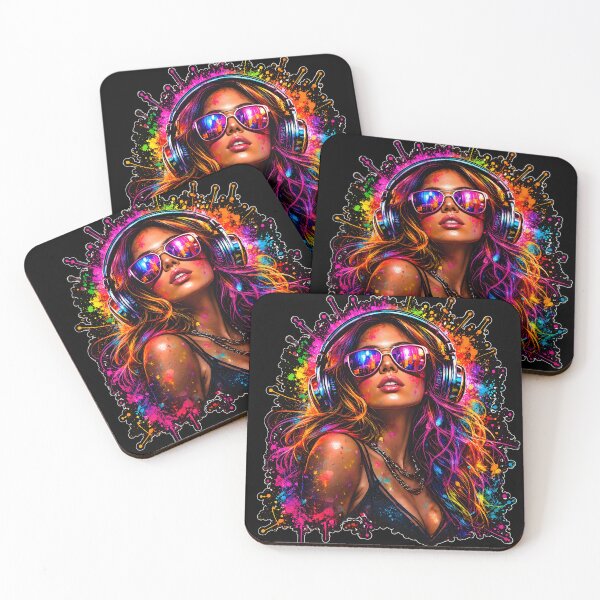 Item preview, Neon EDM Queen – Festival Graffiti Icon 2 designed and sold by RH Design Lab.