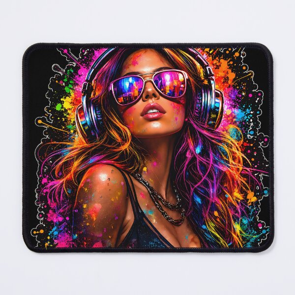 Item preview, Neon EDM Queen – Festival Graffiti Icon 2 designed and sold by RH Design Lab.