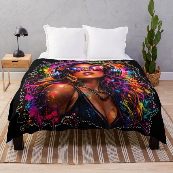 Item preview, Neon EDM Queen – Festival Graffiti Icon 2 designed and sold by RH Design Lab.