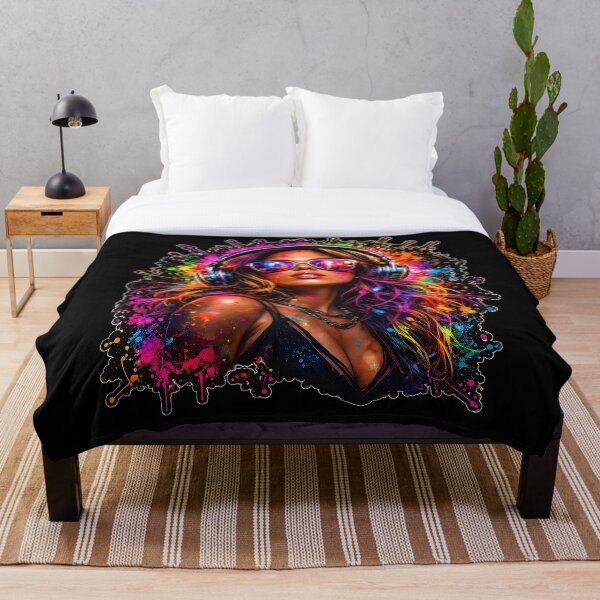 Item preview, Neon EDM Queen – Festival Graffiti Icon 2 designed and sold by RH Design Lab.