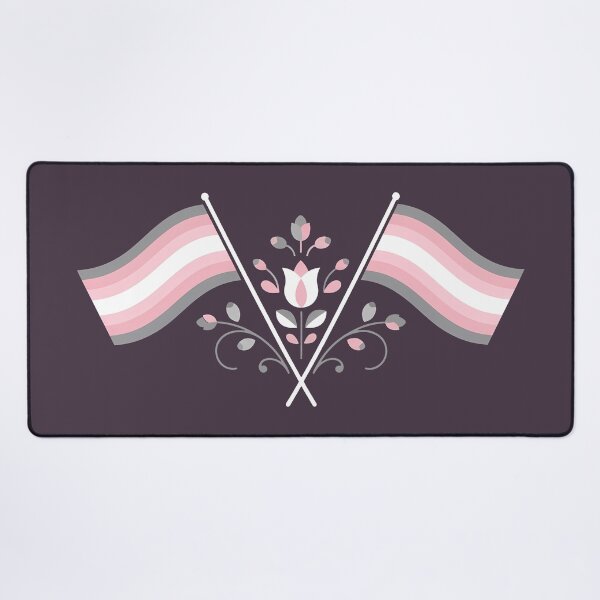 Item preview, Demigirl Pride Flag Folk Motif – © heidiannemorris Scandinavian Folk Art designed and sold by FOLK ART FUSION.