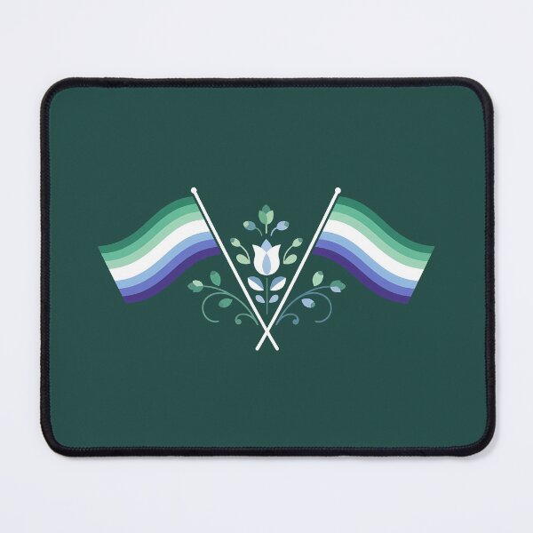 Item preview, Gay Men’s Pride Flag Folk Motif – © heidiannemorris Scandinavian Folk Art designed and sold by FOLK ART FUSION.